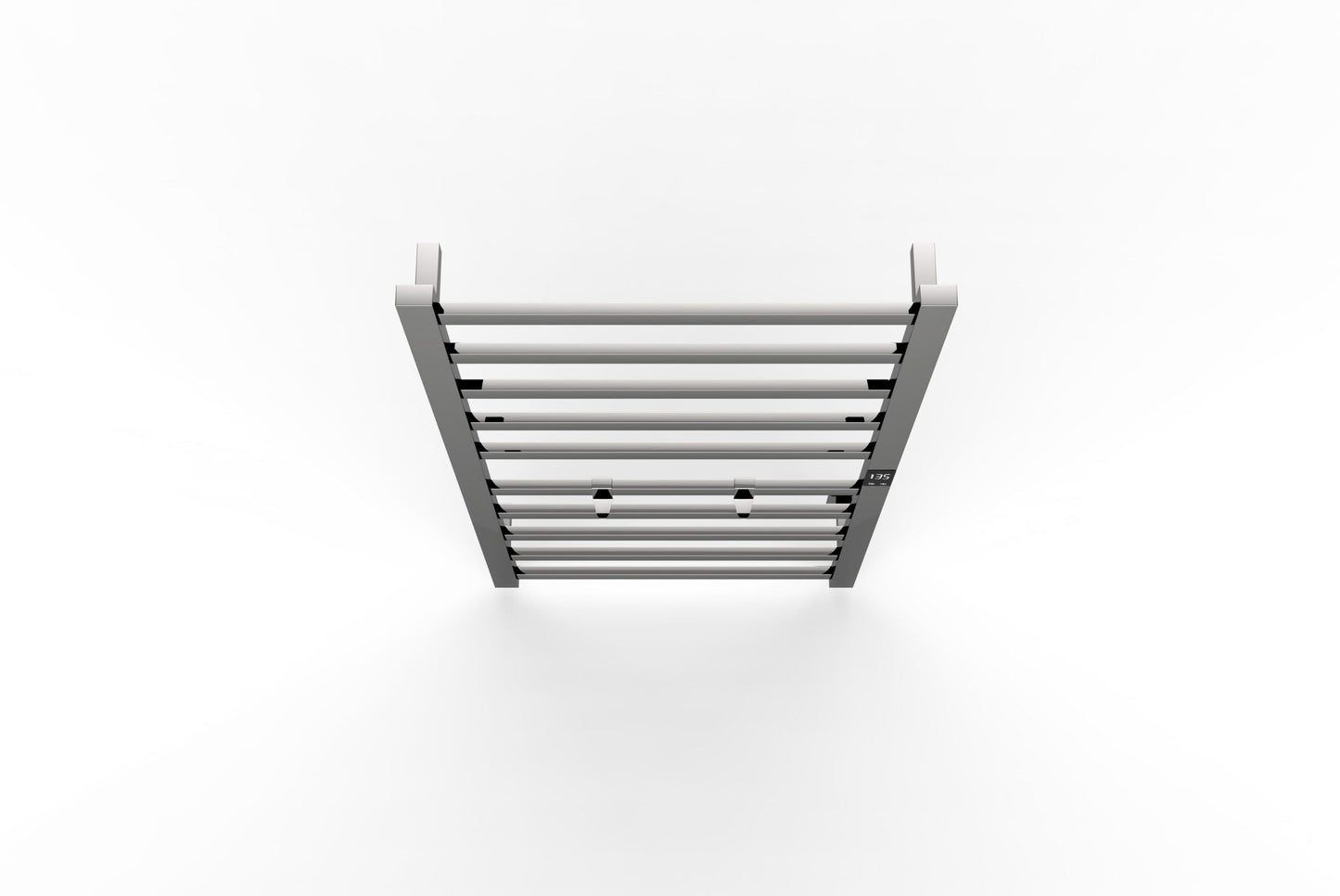 Electric towel warmer with LED display panel for custom heating