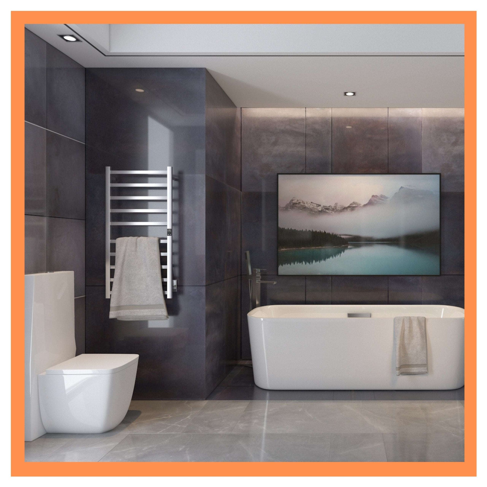 Topdattion Premium Electric Towel Warmer with brushed stainless steel design