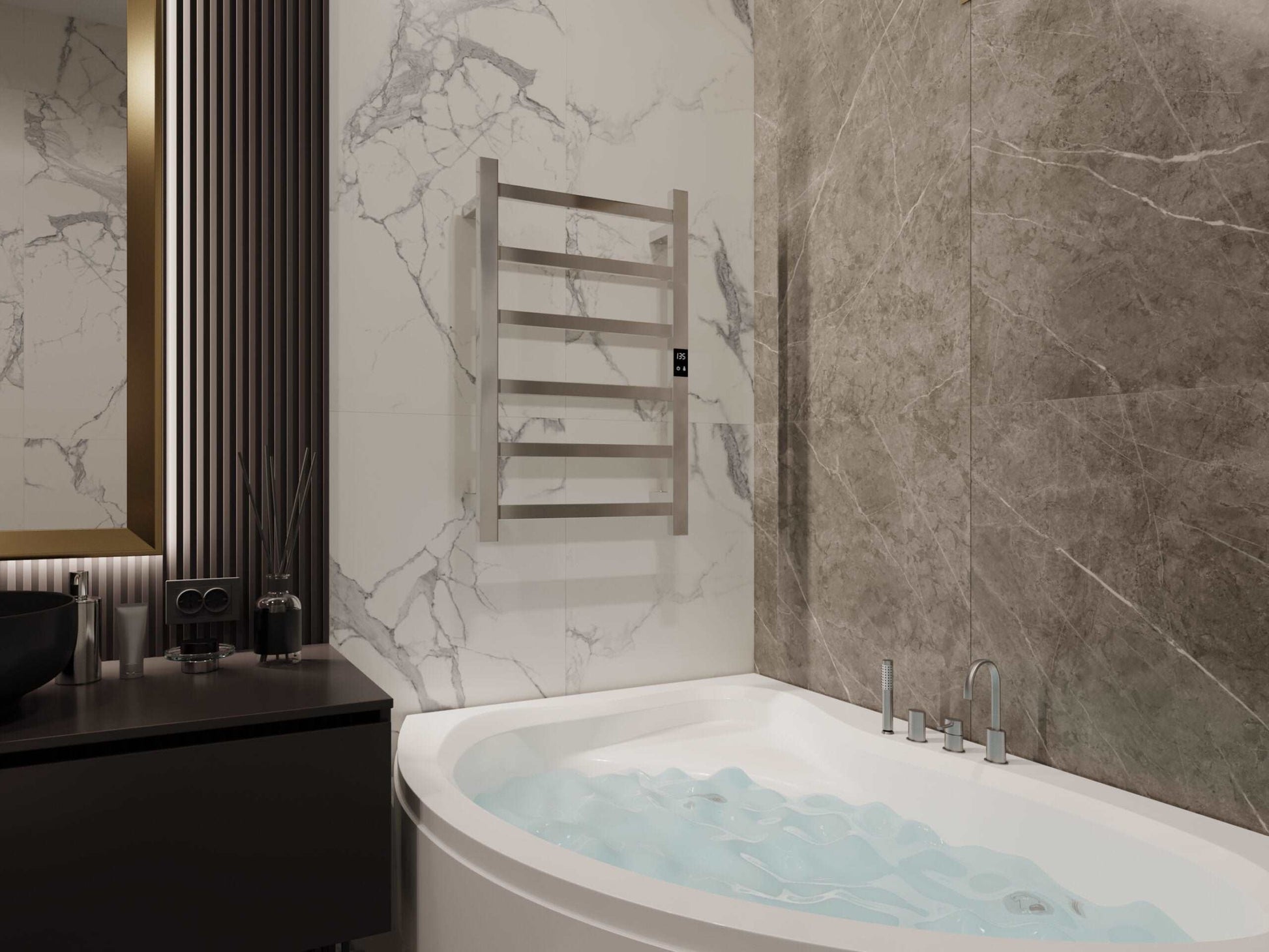 IP44 Class 1 Waterproof Electric Towel Warmer by Topdattion